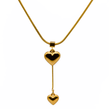 Fashion Chain Heart 18k Gold Plated Stainless steel Necklace