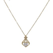 Mermaid pearl water drop necklace 18k Gold Plated Stainless steel
