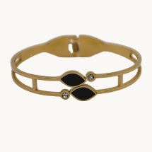 Geometric stainless steel Zircon 18k Bangle Gold Plated Stainless Steel