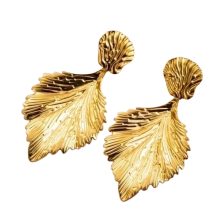 Golden Leaves 18K Gold Plated Stainless Steel Earrings