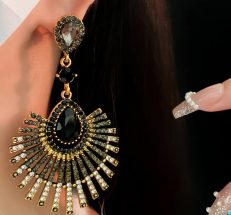 Celestial Eclipse Alloy Diamond Inlay Earrings