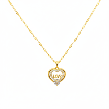 Luxury Love Heart Necklace 18k Gold Plated Stainless steel