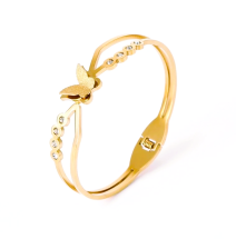 Flutter Bangle 18k Gold Plated Stainless Steel