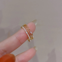Eternal Elegance  Triple Layer Rings In 18K Gold-Plated