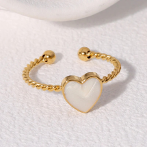 Cute White Heart Ring