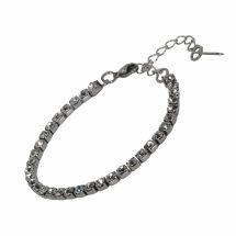 Timeless Diamond Inlay Glow Bracelet Silver Plated Stainless Steel