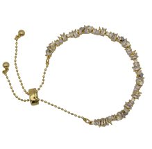 Golden stone and pearl with pull out  Bracelet 18K Gold Plated