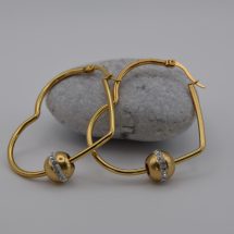 Expressive Heart Ball Earrings