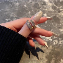 Diamond Duo Rings In 18K Gold-Plated
