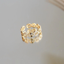 Geometric circle Rings In 18K Gold-Plated