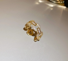 Gold Interlock Ring 18k Gold Plated