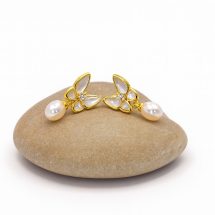 Pearl Butterfly earrings In 18K Gold-Plated