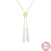 Hand made 925 Sterling Silver Geometric Stone-Free 14K Real Gold Plated Women's Cable Chain Spring Ring Trigger Clasp Closure Box Clasp Closure Pendant Necklace